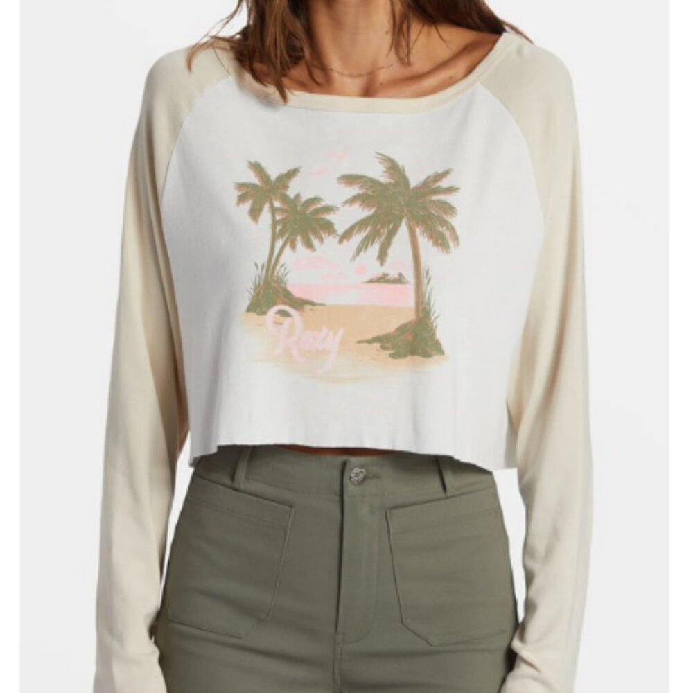 Roxy Moonlight Oasis Logo Graphic Long-Sleeve T-Shirt NWT